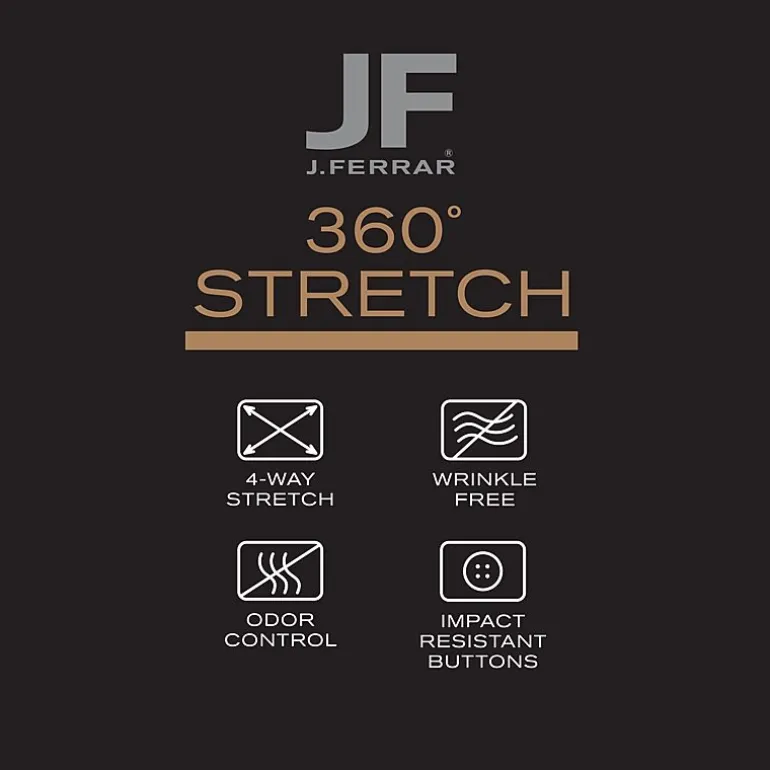 J. Ferrar 360 Stretch Performance Mens Slim Fit Stretch Fabric Long Sleeve Dress Shirt