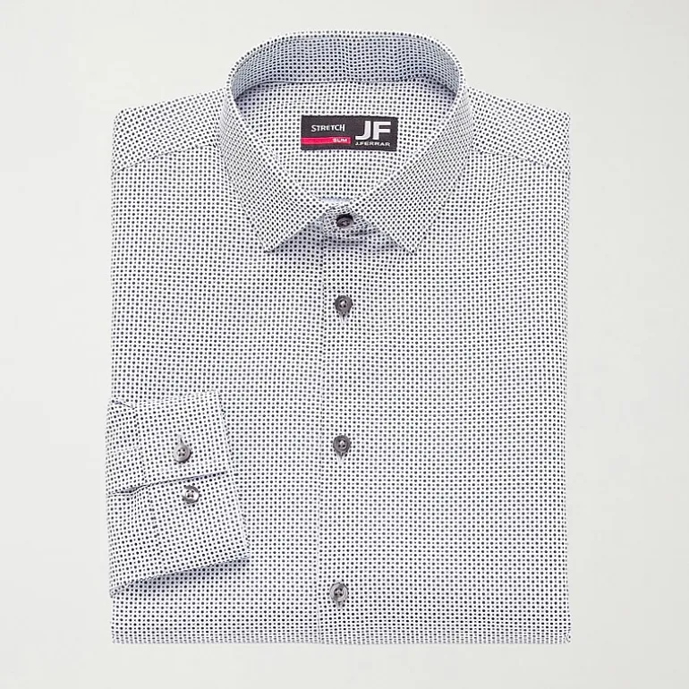 J. Ferrar 360 Stretch Performance Mens Slim Fit Stretch Fabric Long Sleeve Dress Shirt