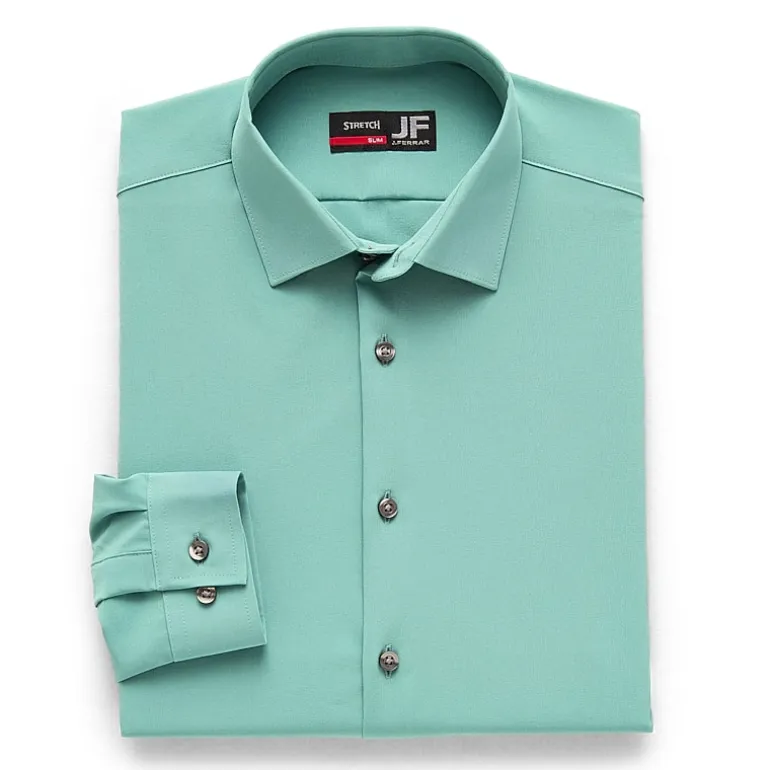 J. Ferrar 360 Stretch Performance Mens Slim Fit Stretch Fabric Long Sleeve Dress Shirt