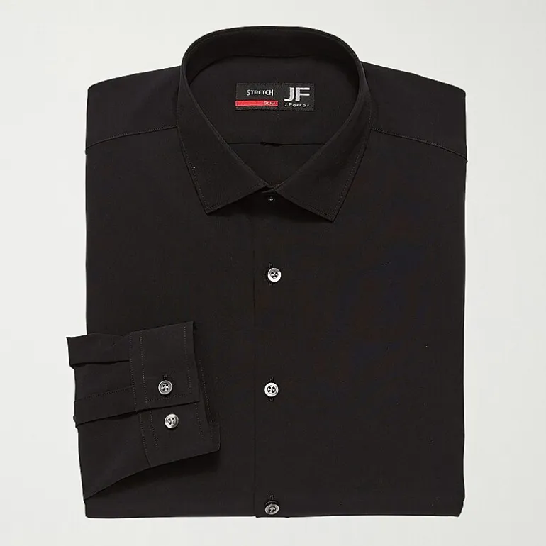 J. Ferrar 360 Stretch Slim Performance Mens Slim Fit Stretch Fabric Long Sleeve Dress Shirt