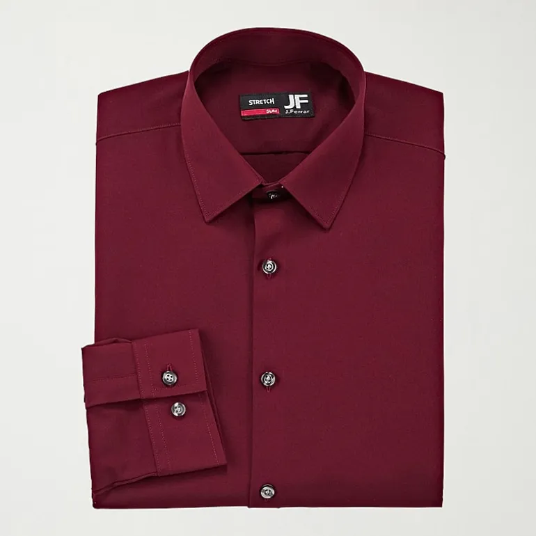 J. Ferrar 360 Stretch Slim Performance Mens Slim Fit Stretch Fabric Long Sleeve Dress Shirt