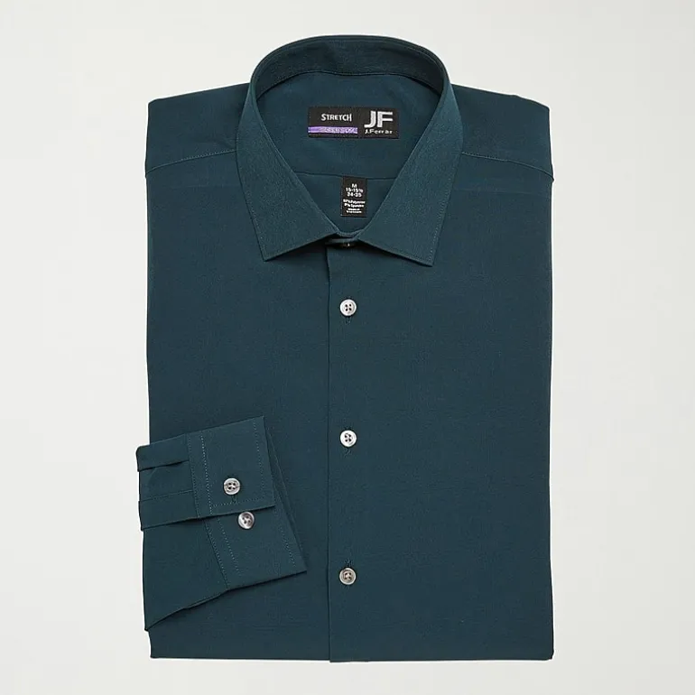 J. Ferrar 360 Stretch Slim Performance Mens Slim Fit Stretch Fabric Long Sleeve Dress Shirt