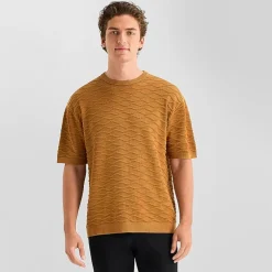 J. Ferrar Textured Mens Crew Neck Short Sleeve Pullover Sweater
