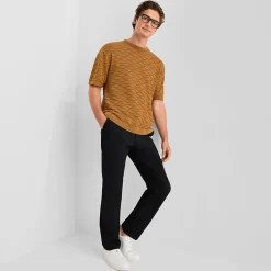 J. Ferrar Textured Mens Crew Neck Short Sleeve Pullover Sweater