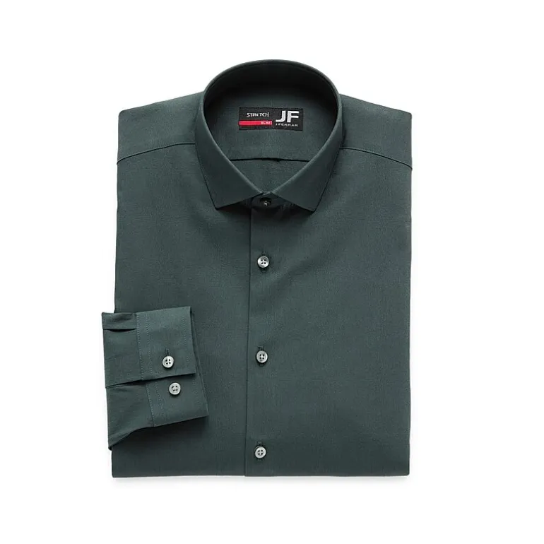 J. Ferrar Trutemp365 Mens Slim Fit Wrinkle Free Long Sleeve Dress Shirt