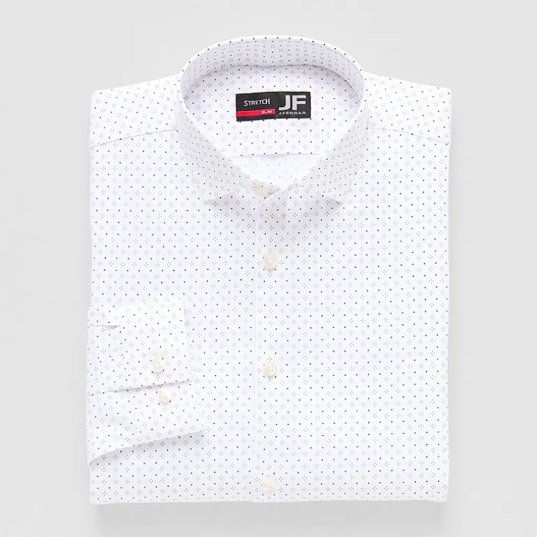 J. Ferrar Trutemp365 Mens Slim Fit Wrinkle Free Long Sleeve Dress Shirt