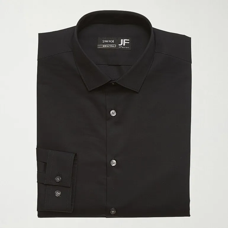 J. Ferrar Ultra Comfort Big and Tall Mens Regular Fit Easy Care Stretch Fabric Long Sleeve Dress Shirt
