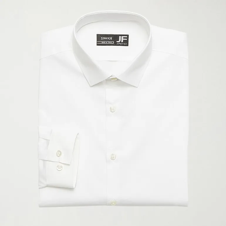 J. Ferrar Ultra Comfort Big and Tall Mens Regular Fit Easy Care Stretch Fabric Long Sleeve Dress Shirt