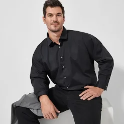 J. Ferrar Ultra Comfort Big and Tall Mens Regular Fit Easy Care Stretch Fabric Long Sleeve Dress Shirt