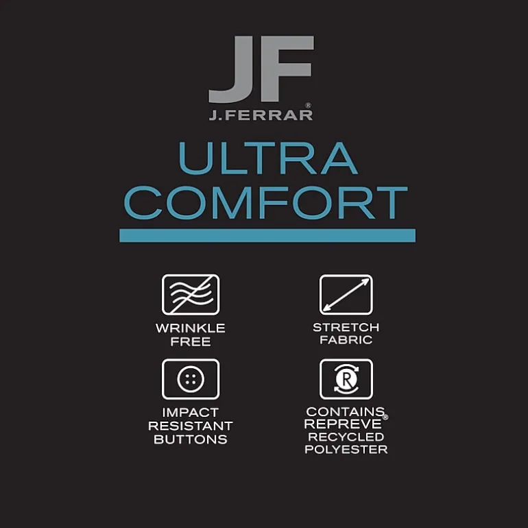 J. Ferrar Ultra Comfort Big & Tall Mens Regular Fit Stretch Fabric Wrinkle Free Long Sleeve Dress Shirt