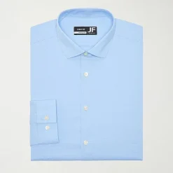J. Ferrar Ultra Comfort Dobby Mens Regular Fit Stretch Fabric Wrinkle Free Long Sleeve Dress Shirt