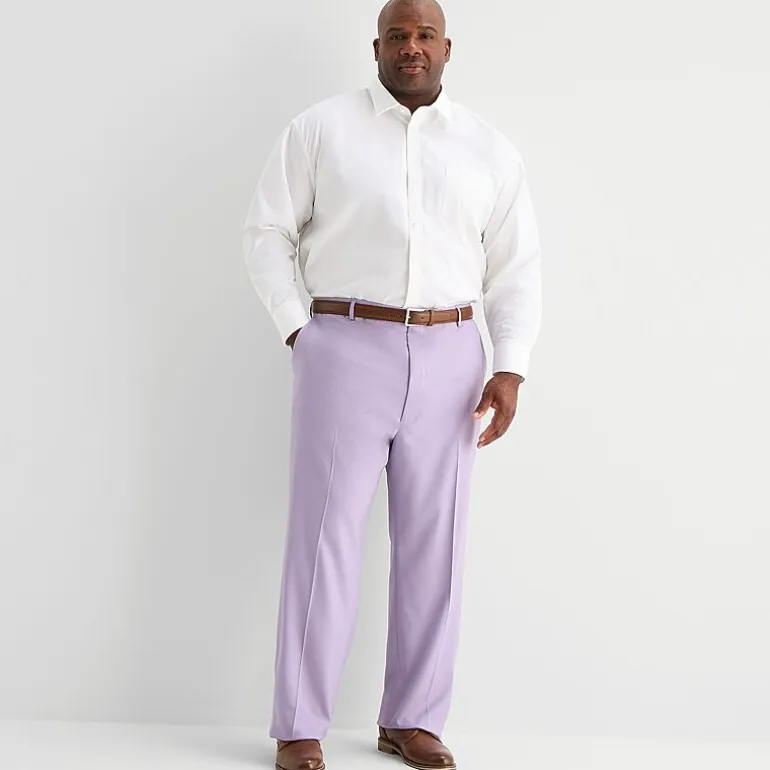 J. Ferrar Ultra Comfort Mens Big and Tall Stretch Fabric Regular Fit Flat Front Suit Pant