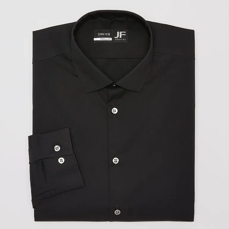 J. Ferrar Ultra Comfort Mens Regular Fit Stretch Fabric Wrinkle Free Long Sleeve Dress Shirt