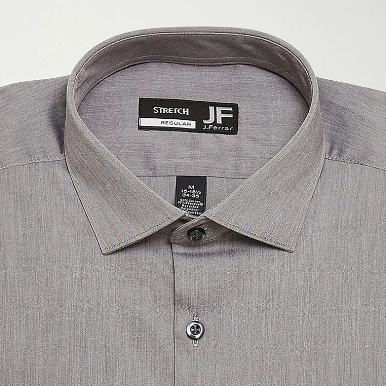 J. Ferrar Ultra Comfort Mens Regular Fit Stretch Fabric Wrinkle Free Long Sleeve Dress Shirt