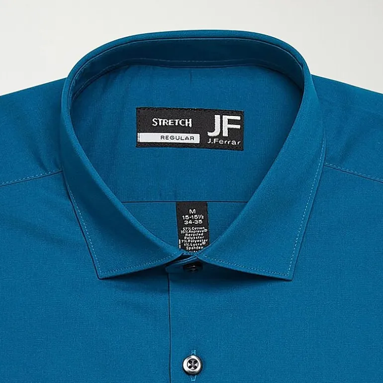 J. Ferrar Ultra Comfort Mens Regular Fit Stretch Fabric Wrinkle Free Long Sleeve Dress Shirt