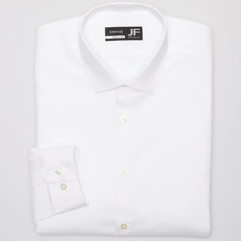 J. Ferrar Ultra Comfort Mens Regular Fit Stretch Fabric Wrinkle Free Long Sleeve Dress Shirt