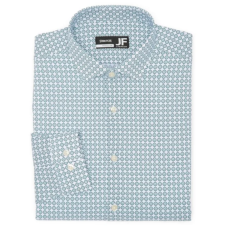 J. Ferrar Ultra Comfort Mens Regular Fit Stretch Fabric Wrinkle Free Long Sleeve Dress Shirt