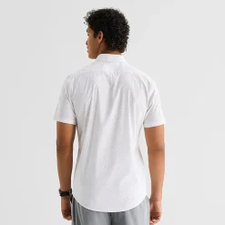 J. Ferrar Ultra Comfort Mens Short Sleeve Regular Fit Wrinkle Free Button-Down Shirt
