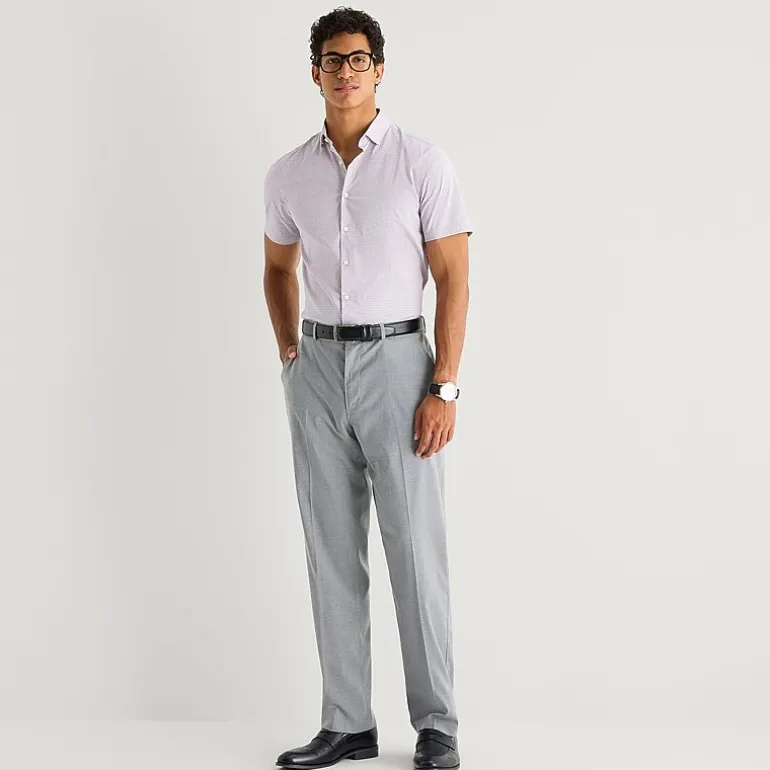 J. Ferrar Ultra Comfort Mens Short Sleeve Regular Fit Wrinkle Free Button-Down Shirt