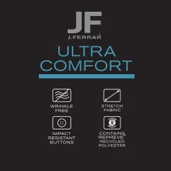 J. Ferrar Ultra Comfort Mens Short Sleeve Regular Fit Wrinkle Free Button-Down Shirt