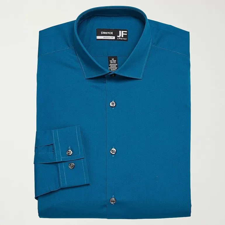 J. Ferrar Ultra Comfort Mens Slim Fit Easy Care Stretch Fabric Long Sleeve Dress Shirt