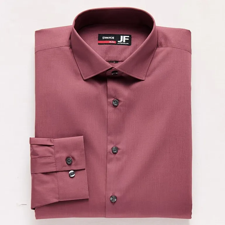 J. Ferrar Ultra Comfort Mens Slim Fit Stretch Fabric Wrinkle Free Long Sleeve Dress Shirt