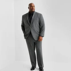 J. Ferrar Ultra Comfort Mens Stretch Fabric Slim Fit Plaid Big and Tall Suit Jacket