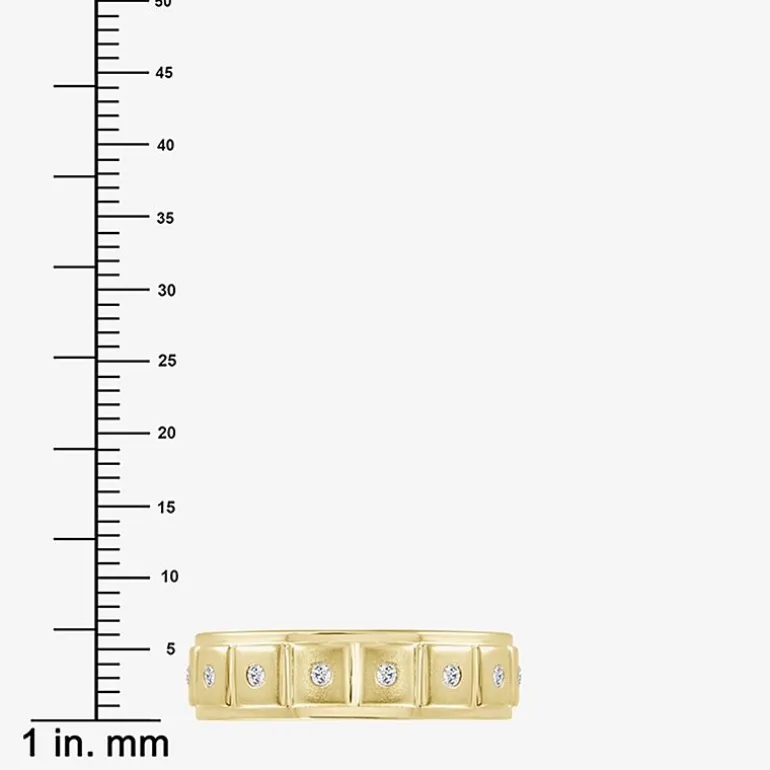 (J / I3) Mens 1/10 CT. T.W. Natural White Diamond 10K Gold Band
