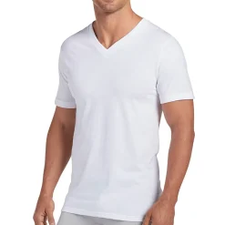 Jockey Classics Bonus Pack Mens 4 Pack Short Sleeve V Neck Moisture Wicking T-Shirt