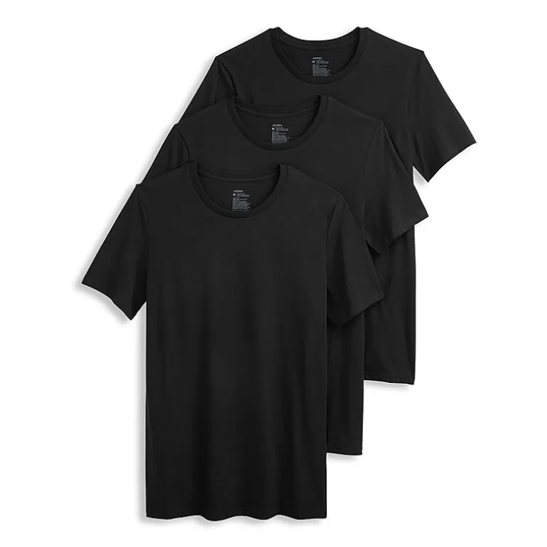 Jockey Cotton Stretch Mens 3 Pack Short Sleeve Crew Neck T-Shirt