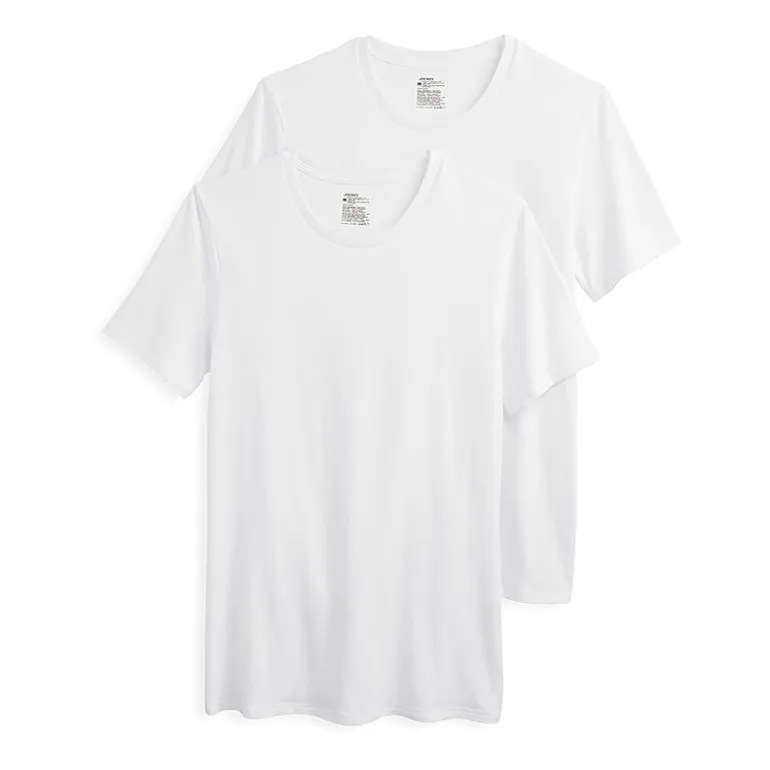 Jockey Mens 2 Pack Short Sleeve Crew Neck MOISTURE_WICKING T-Shirt Plus Tall