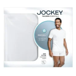 Jockey Tailored Essentials Mens 3 Pack Short Sleeve Crew Neck T-Shirt
