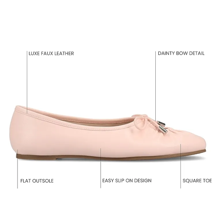 Journee Collection Callee Womens Square Ballet Flats