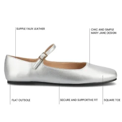 Journee Collection Carrie-Wd Womens Square Mary Jane Shoes Wide Width