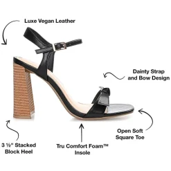 Journee Collection Dianne Womens Round Open Toe Stacked Heel Pumps