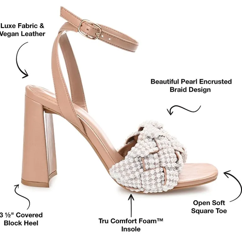 Journee Collection Dua Womens Round Open Toe Block Heel Pumps
