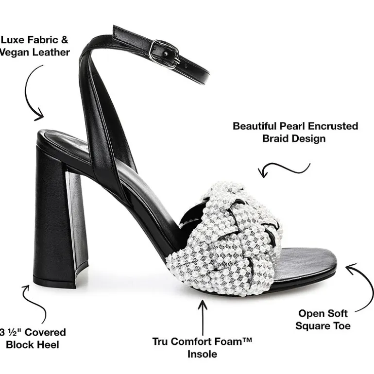 Journee Collection Dua Womens Round Open Toe Block Heel Pumps
