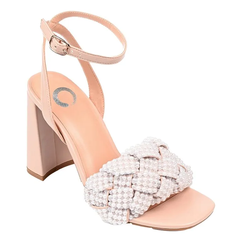 Journee Collection Dua Womens Round Open Toe Block Heel Pumps