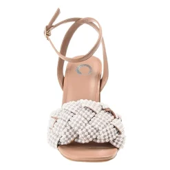 Journee Collection Dua Womens Round Open Toe Block Heel Pumps