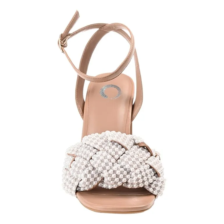 Journee Collection Dua Womens Round Open Toe Block Heel Pumps