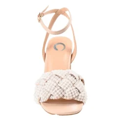 Journee Collection Dua Womens Round Open Toe Block Heel Pumps