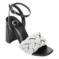 Journee Collection Dua Womens Round Open Toe Block Heel Pumps