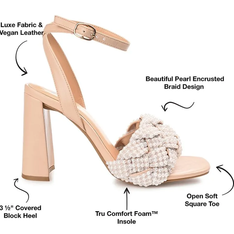 Journee Collection Dua Womens Round Open Toe Block Heel Pumps
