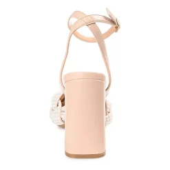 Journee Collection Dua Womens Round Open Toe Block Heel Pumps