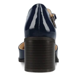 Journee Collection Evangeline Womens Moc Closed Toe Stacked Heel Pumps