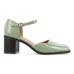 Journee Collection Evangeline Womens Moc Closed Toe Stacked Heel Pumps