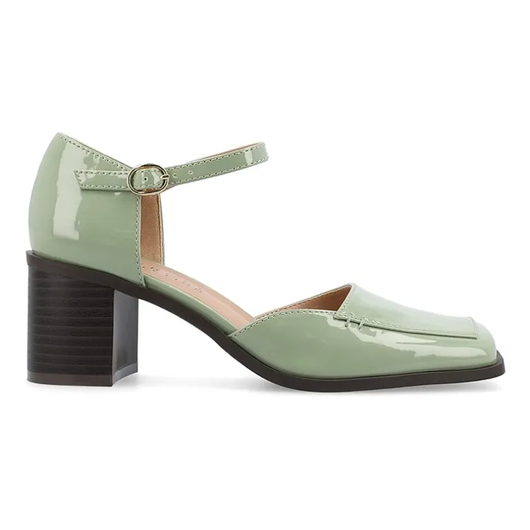 Journee Collection Evangeline Womens Moc Closed Toe Stacked Heel Pumps