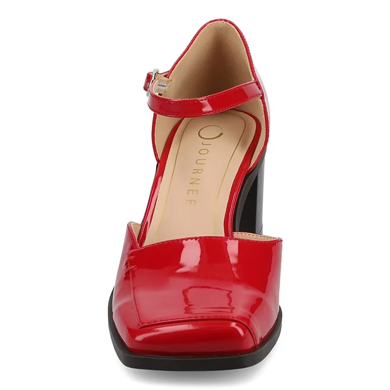 Journee Collection Evangeline Womens Moc Closed Toe Stacked Heel Pumps