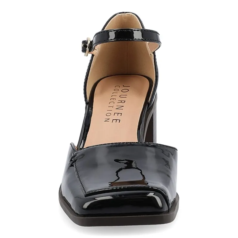 Journee Collection Evangeline Womens Moc Closed Toe Stacked Heel Pumps