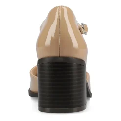 Journee Collection Evangeline Womens Moc Closed Toe Stacked Heel Pumps